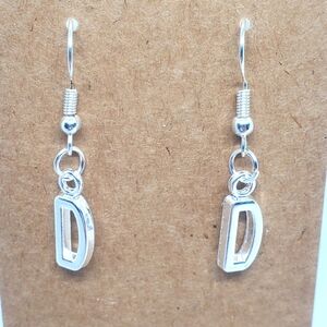 7/$10 D Initial Earrings, New